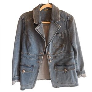 Elie Tahari Blue Denim Jacket in Size L
